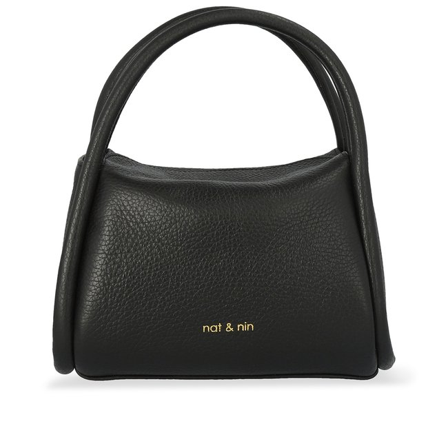 Sac à main en cuir grainé MINI HARPER noir <span itemprop=