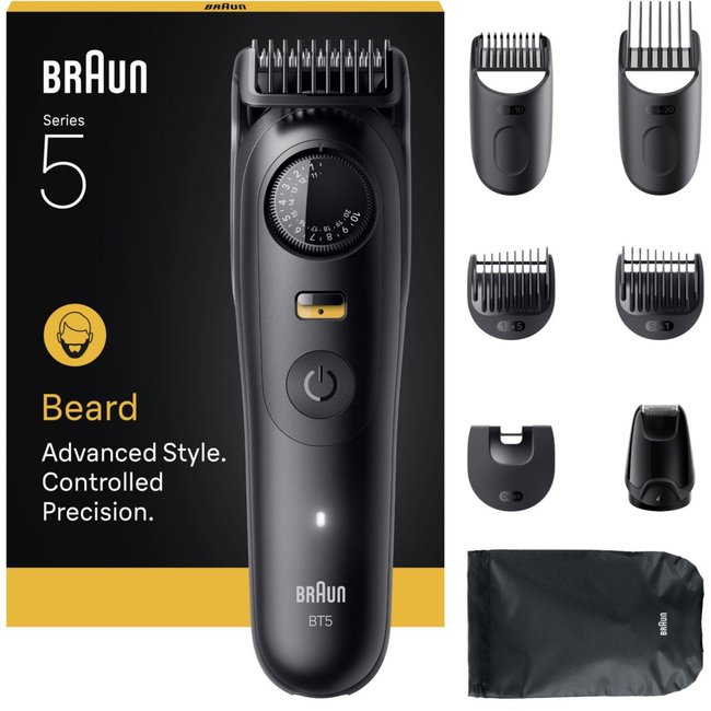 Tondeuse multi usages BT5560, molette réglable, 40 hauteurs de coupe, précision 0,5 mm, autonomie 120 mn noir <span itemprop=