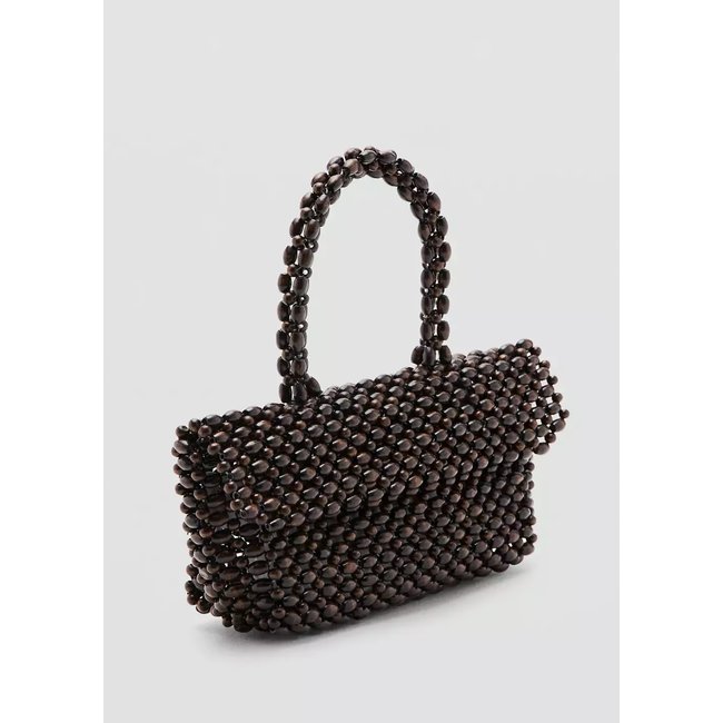 Sac porté main fibre naturelle chocolat <span itemprop=