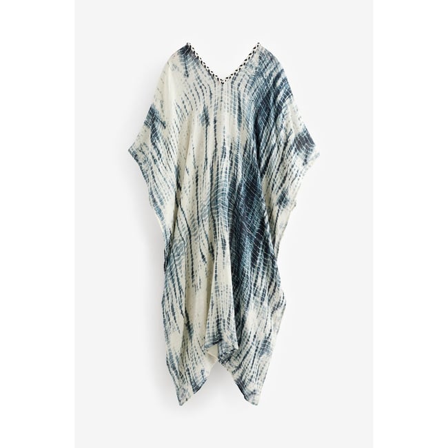 Caftan à enfiler bleu effet dégradé <span itemprop=