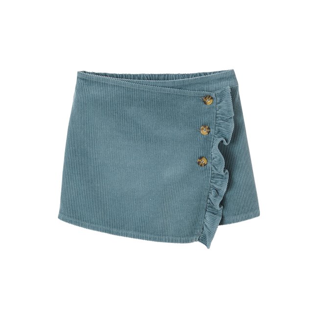 Jupe-short en velours côtelé effet portefeuille - VERTBAUDET