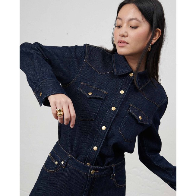 Chemise en jean dark blue <span itemprop=