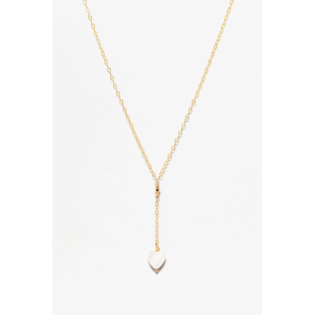 Collier cœur - nacre nacre <span itemprop=