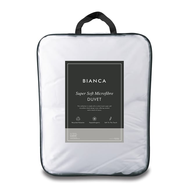 Super Soft Microfibre 10.5 Tog Duvet, white, BIANCA FINE LINENS