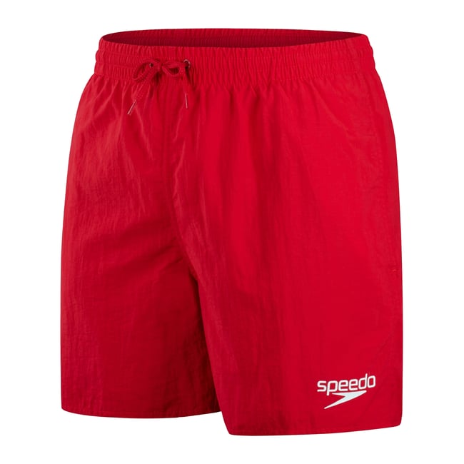 Short de bain à taille élastiquée motif/style logo PLUS SIZE ESSENTIAL rouge <span itemprop=