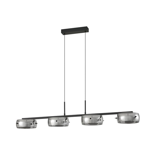 Suspension en verre moderneLED, Martis Couleur noir, gris fumé <span itemprop=