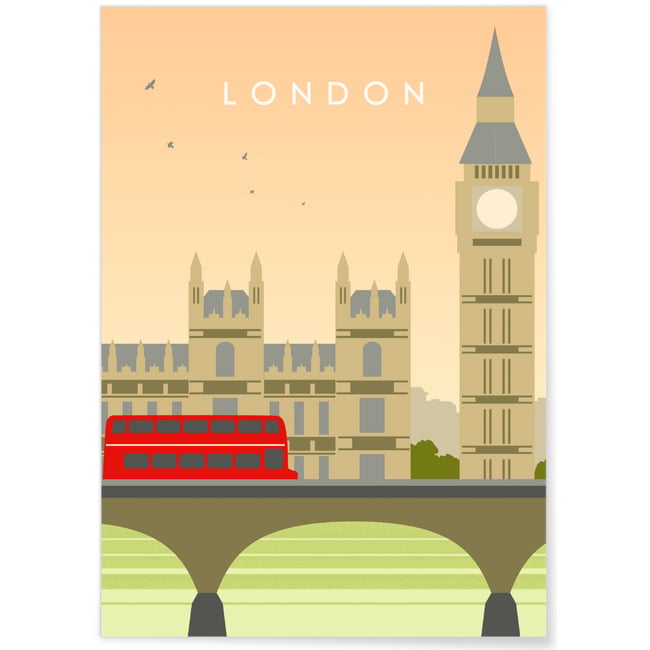 Affiche Londres 2 Couleur blanc <span itemprop=
