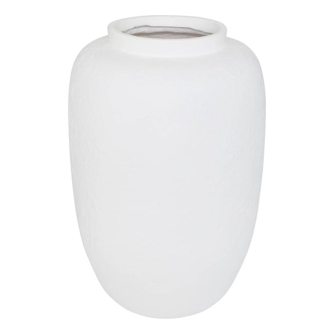 Vase amphore texturé ELENE Couleur blanc <span itemprop=
