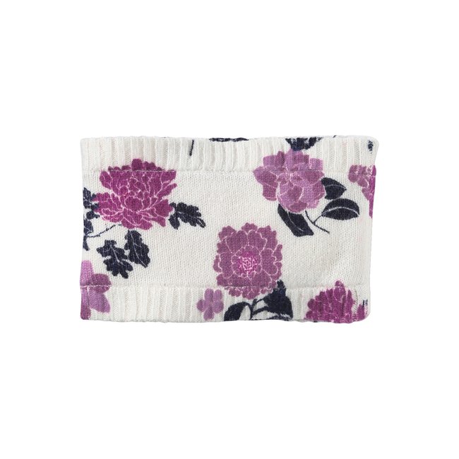 Snood en maille fine imprimé fleurs rose imprimé <span itemprop=