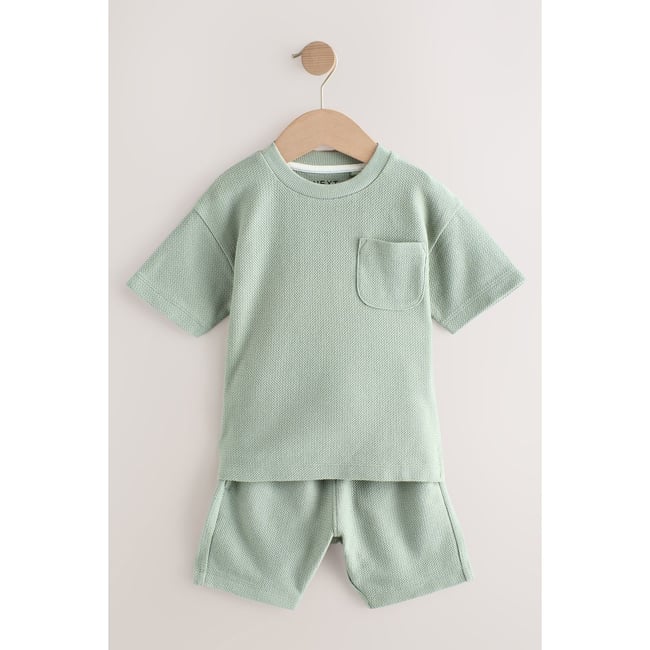 Haut 100 % coton texturé avec poche et short - NEXT