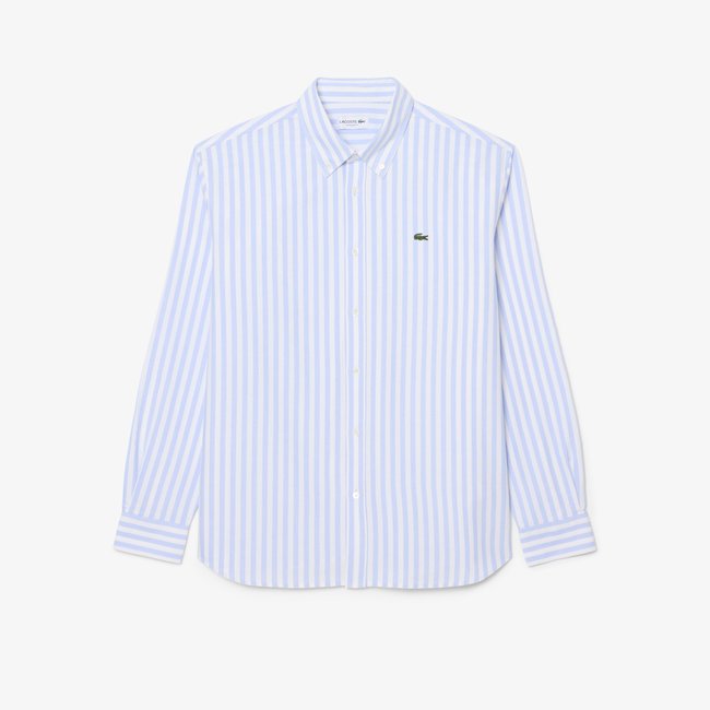 Chemise Oxford rayée regular fit bleu-e7b <span itemprop=