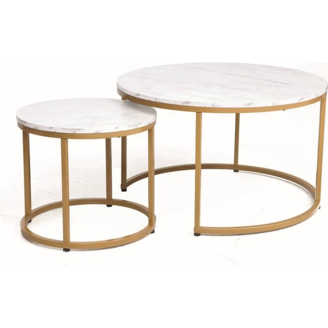 Lot de 2 tables basses rondes DION - RECOLLECTION