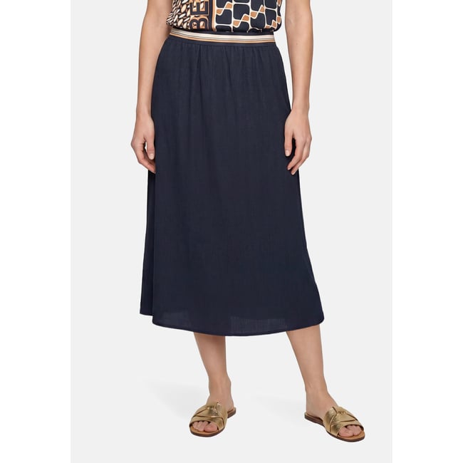 Jupe à enfiler à taille élastique dark sky <span itemprop=