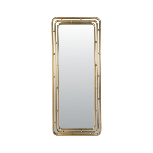 Miroir métal arrondi 50x120cm Couleur or <span itemprop=