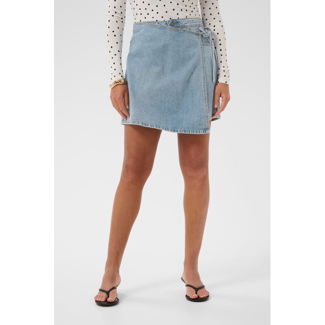Shorts en jean bleu denim floral light blue washed denim <span itemprop=
