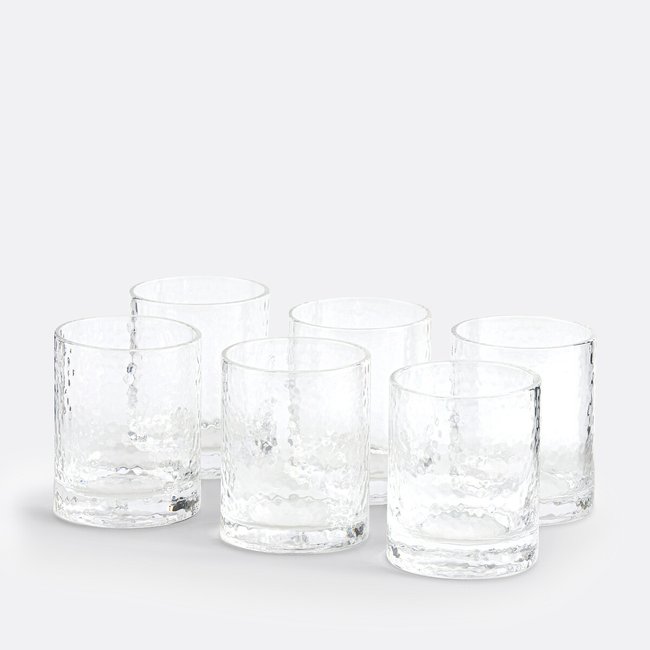 Set of 6 Marteo Hammered Effect Glass Goblets - LA REDOUTE INTERIEURS