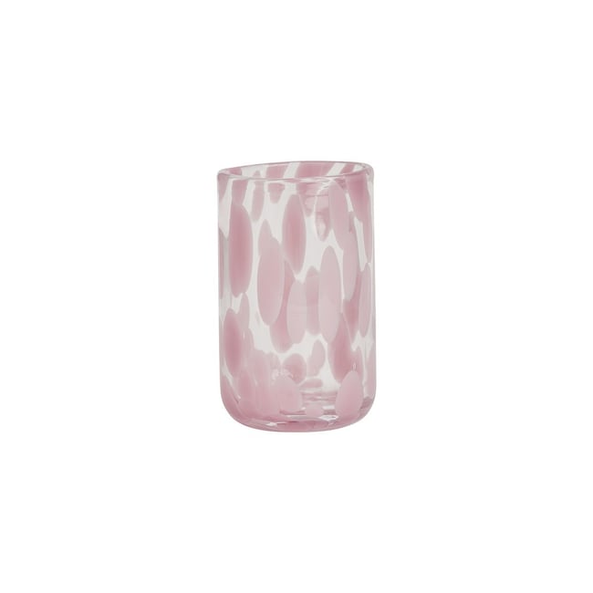 Vase en verre à pois Couleur rose <span itemprop=