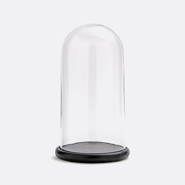 Cloche en verre avec socle noir Campa Couleur noir/transparent <span itemprop=