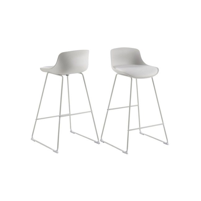Tabourets de bar en métal et simili (lot de 2) - LILIAN - HELLIN, DEPUIS 1862