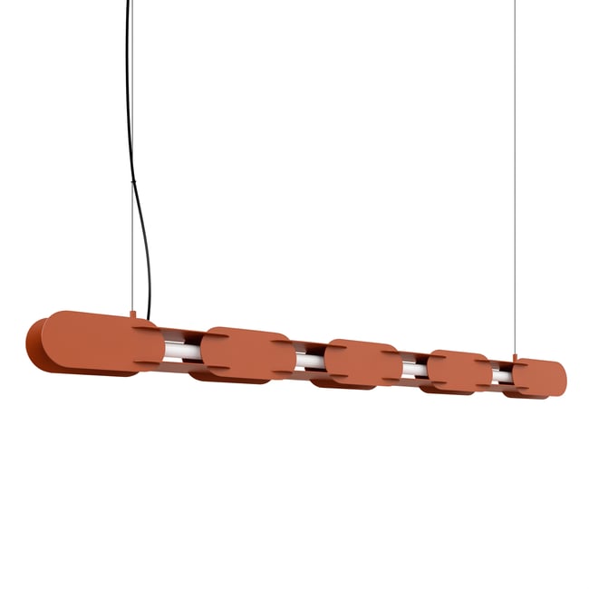 Suspension Acier Ocre Rouge LED 1 Chain Couleur ocre rouge <span itemprop=