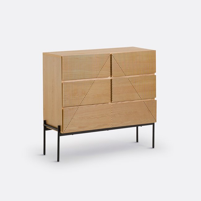 Signatures Lodge Wooden Chest of 5 Drawers, natural/black, LA REDOUTE INTERIEURS