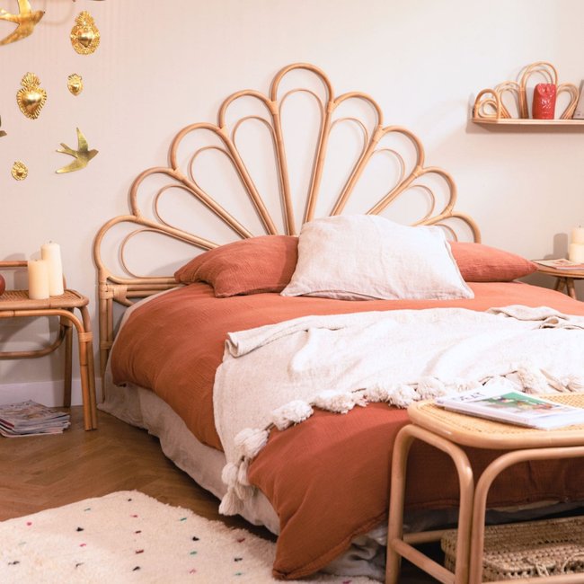 Tête de lit rotin 160cm - BALI Couleur naturel <span itemprop=