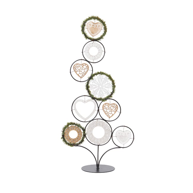 Arbre de noël décoratif en bois H70 Couleur beige <span itemprop=