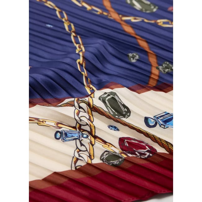 Foulard plissé imprimé violet <span itemprop=