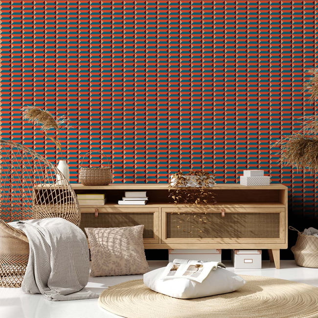 Papier peint, trapezoidal Couleur rouge <span itemprop=
