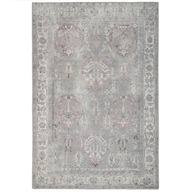 Tapis traditonnel, effet délavé, lavable GRAND Couleur gris <span itemprop=