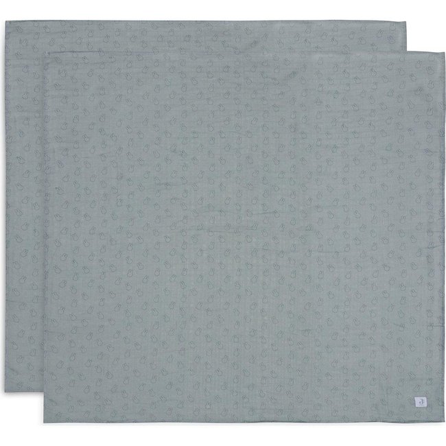 Lot de 2 maxi-langes en coton bleu <span itemprop=