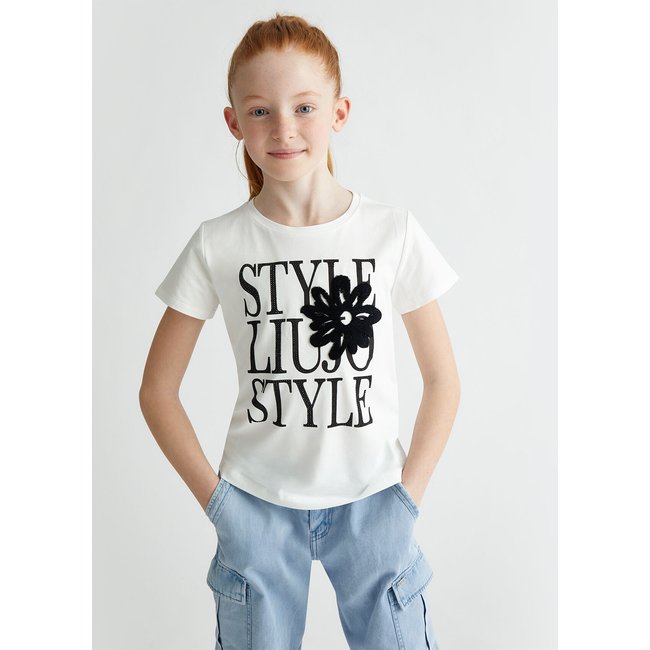 T-shirt en coton avec imprimé liu jo style <span itemprop=