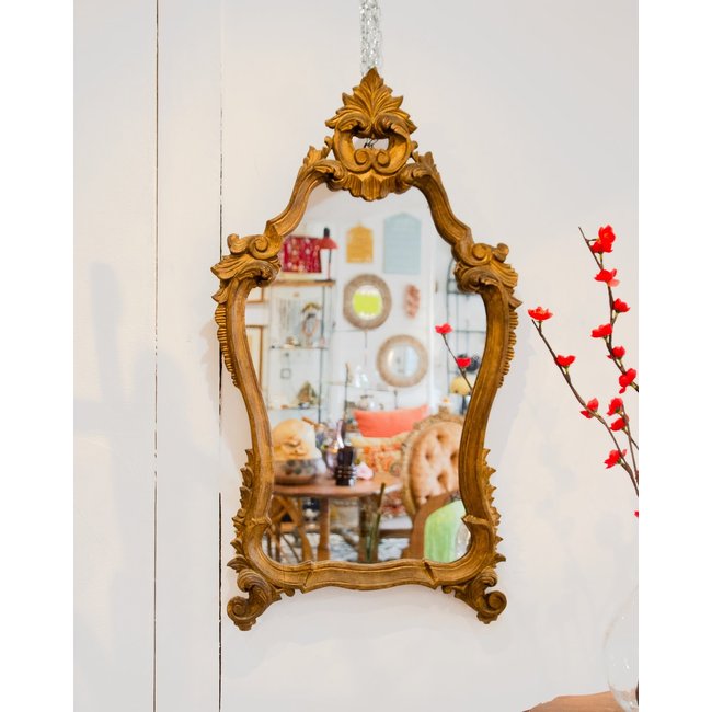 Miroir en bois sculpté Georges N°1202 - Bon état Couleur miroir <span itemprop=
