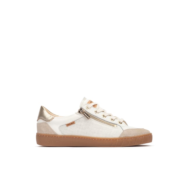 Baskets cuir Lanzarote off white <span itemprop=