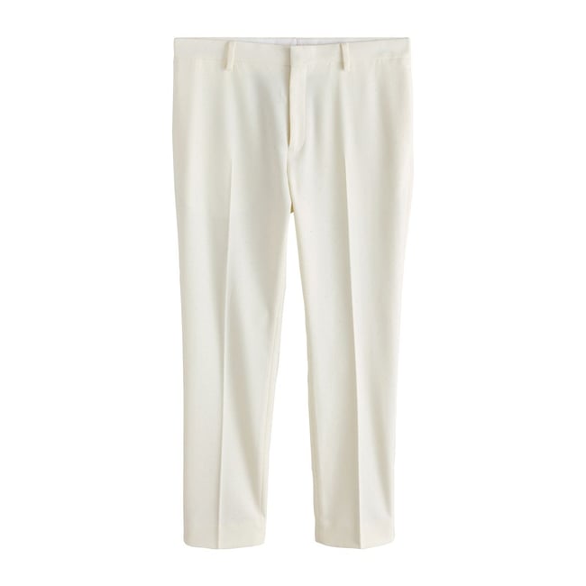 Pantalon de smoking slim scintillant écru <span itemprop=