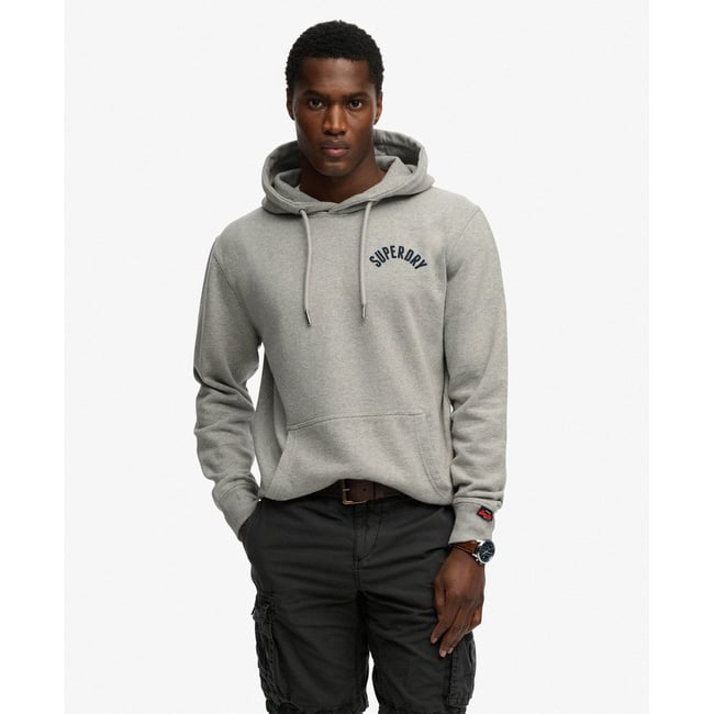 Sweat à capuche Athletic Essentials gris chiné <span itemprop=
