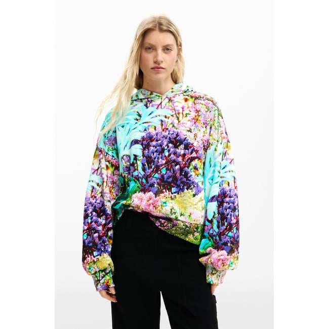 Sweatshirt jardin sauvage noir <span itemprop=