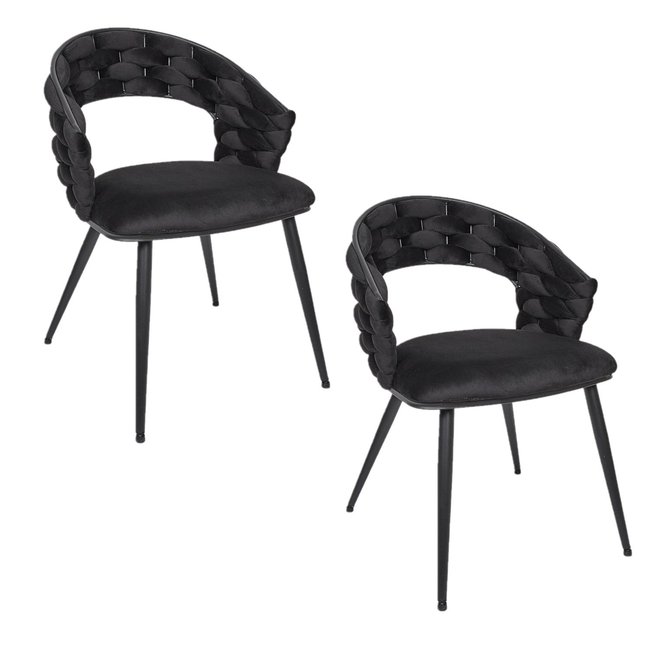 Lot de 2 chaises design avec assise tressée LUND - THE HOME DECO FACTORY