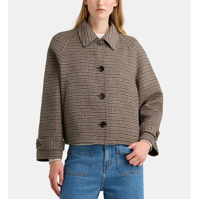 Veste droite courte arthur check - GALERIES LAFAYETTE