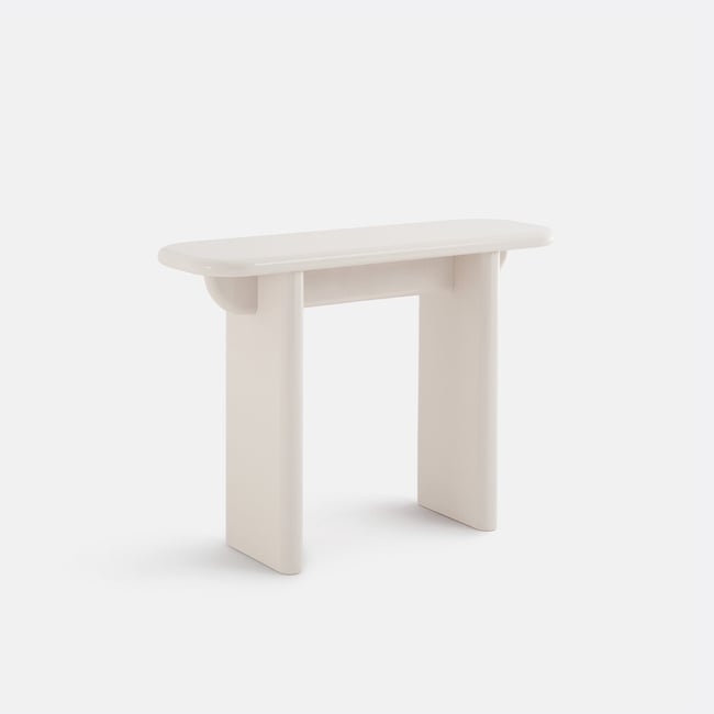 Console laquée, longueur 110 cm, MARVELA ecru <span itemprop=