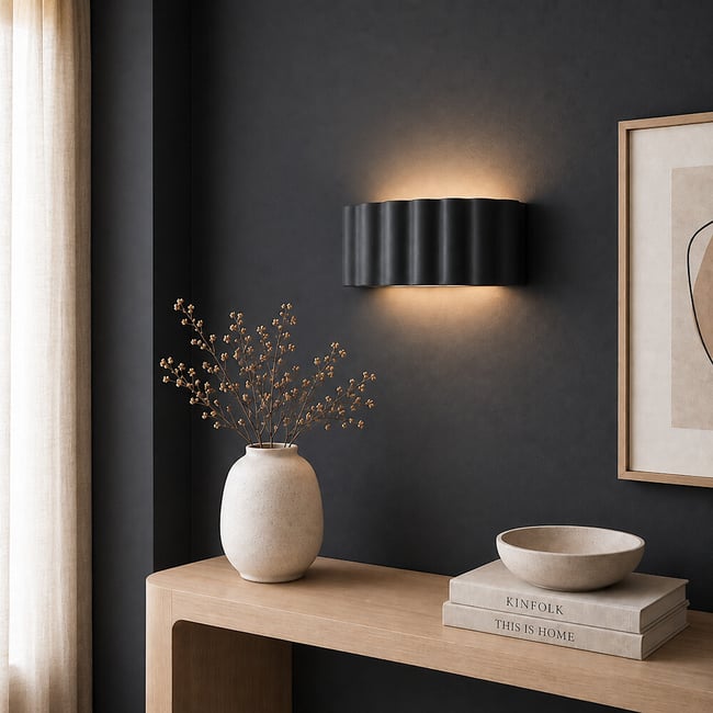 Paolo Stoneware Ribbed Flush Wall Light - SO'HOME