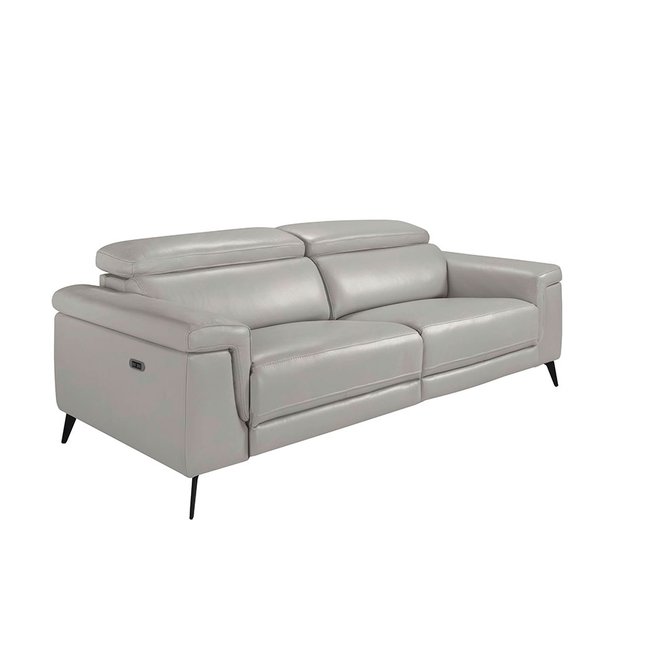 Canapé rembourré en cuir Couleur gris | noir <span itemprop=
