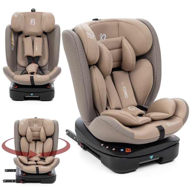 Bebelissimo - Siège auto Isofix - pivontant 360 ° - 40-150 cm -  0-36kg  i- COMO beige - BEBELISSIMO J'AIME