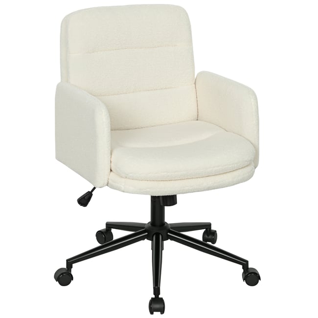 Chaise de bureau Tissu effet laine bouclée Couleur crème <span itemprop=