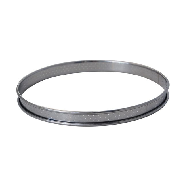 Cercle à tarte perforé ø 22 cm blanc <span itemprop=