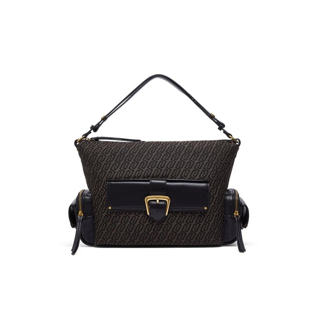 Sac Hobo Moyen Monogramme marron foncé <span itemprop=