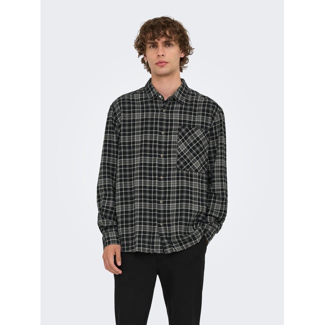 Chemise En Flanelle noire - black <span itemprop=