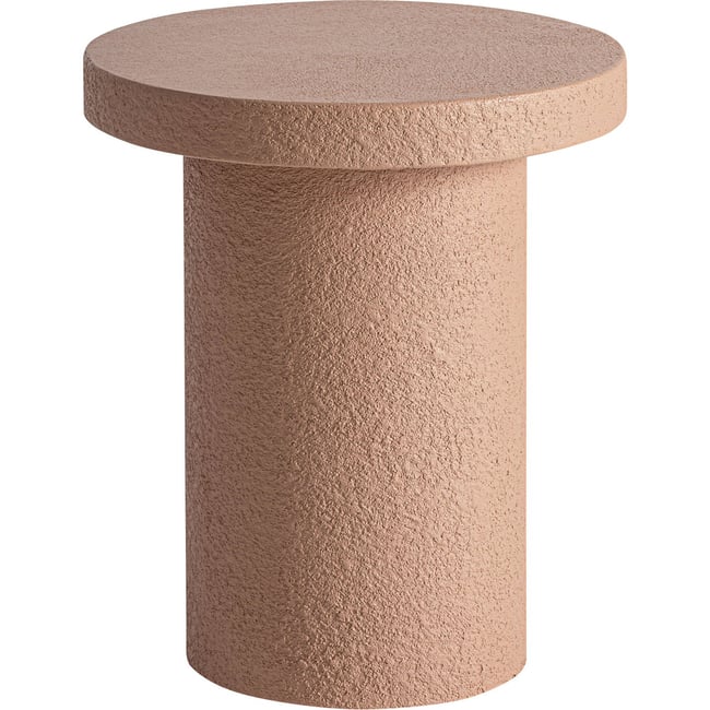Table d'appoint ronde en béton Couleur terracotta <span itemprop=