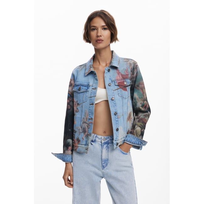 Veste en jean fraîche bleu clair <span itemprop=