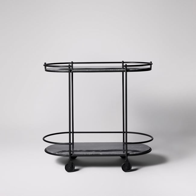 Cartizze Black Marble Trolley, black, SWOON